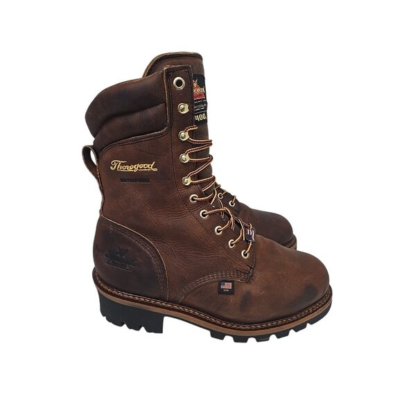 Thorogood Men's 9" Steel Toe WP/Insulated Logger Work Boot U.S.A. 804-3554 9 3E - Picture 2 of 7
